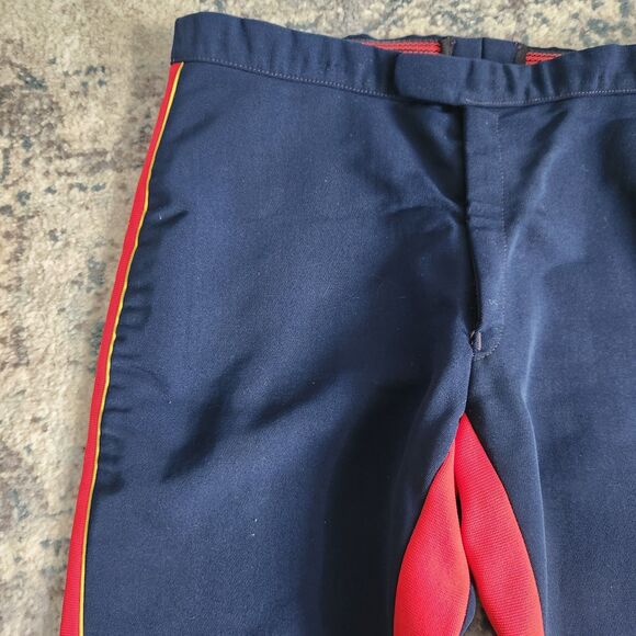 ROFFE Navy And Red Stretch Ski Snow Pant Vintage Zip Ankles - Picture 5 of 13
